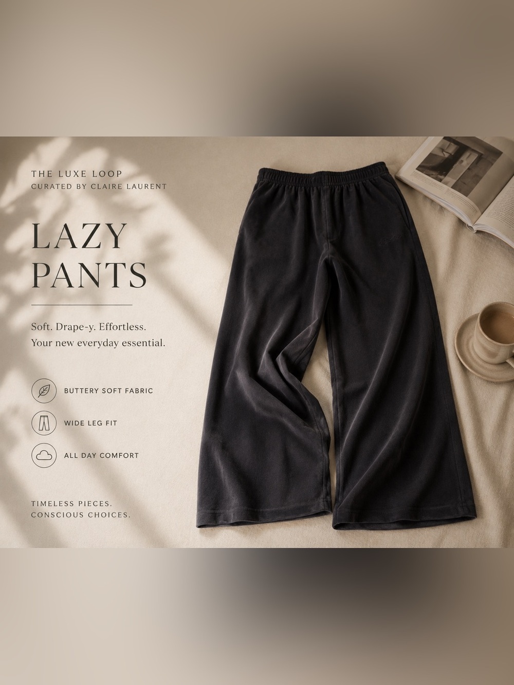 Lazy Pants Wide-Leg Track Pants - Black